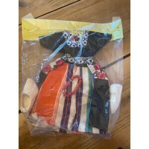 NEW! VTG! Volendammer Doll outfit. 11.8in. Dress. wood Shoes. Bracelet. Handmade